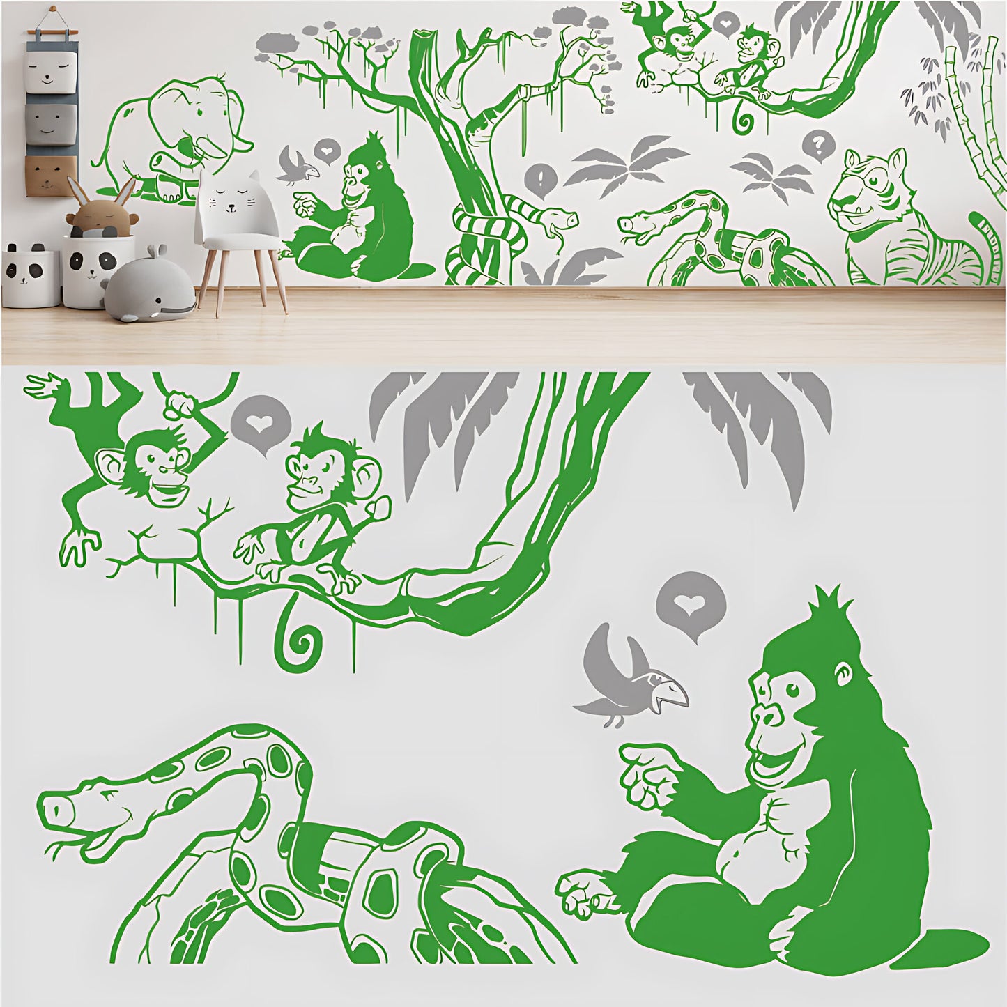 In the Jungle Complete Wall Mural - Nursery Sticker