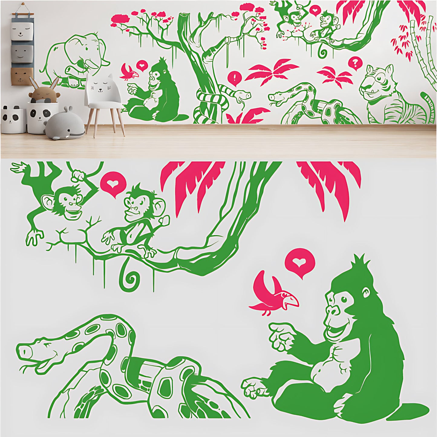 In the Jungle Complete Wall Mural - Nursery Sticker