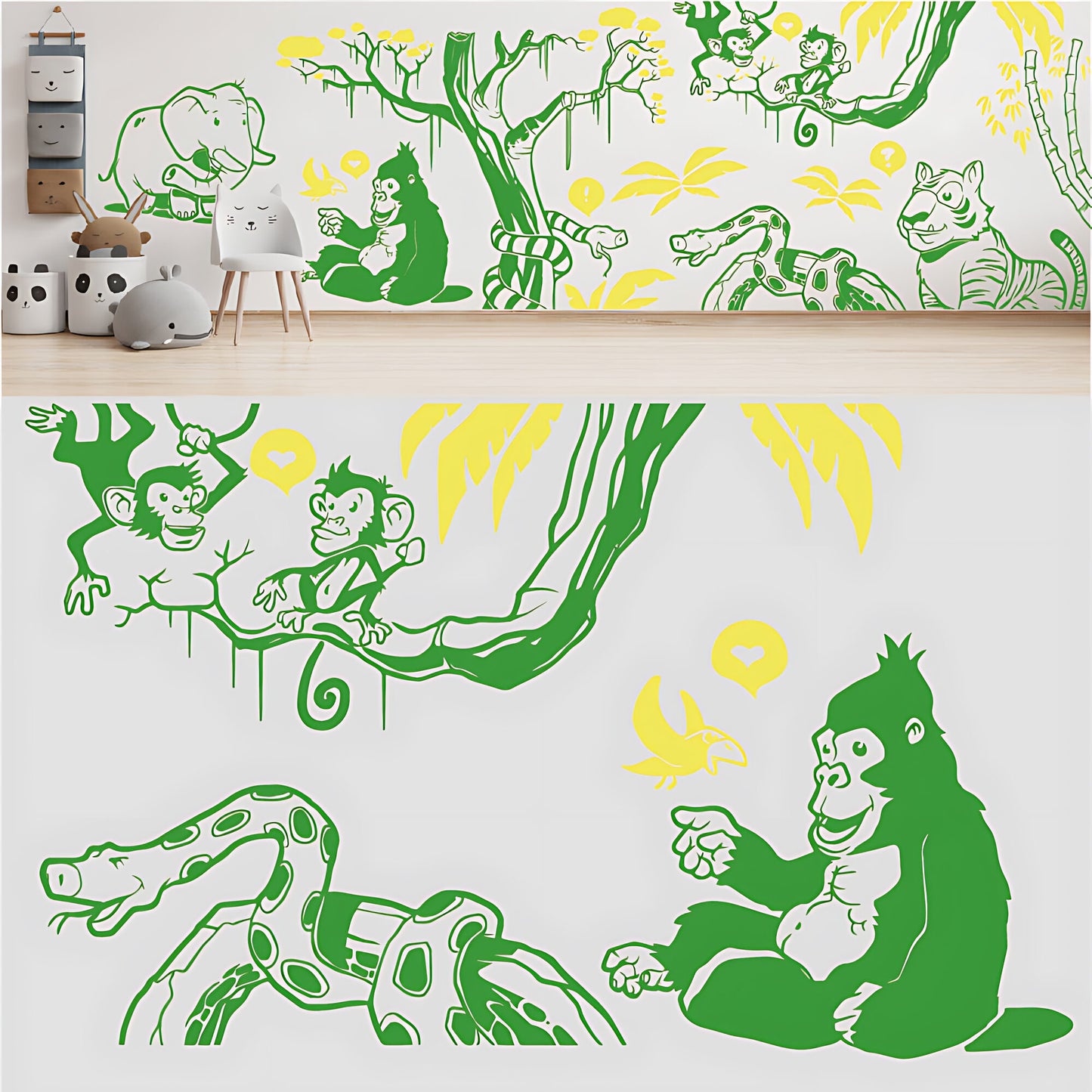 In the Jungle Complete Wall Mural - Nursery Sticker