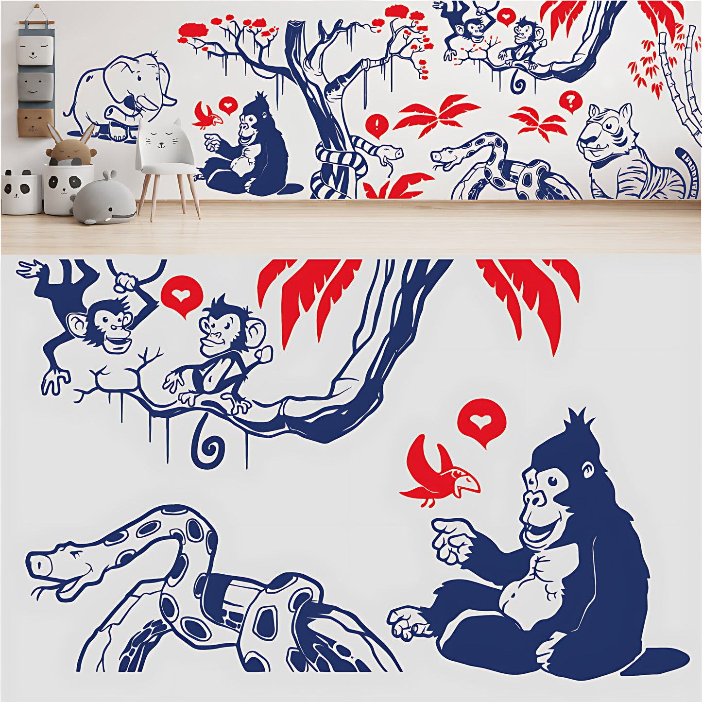 In the Jungle Complete Wall Mural - Nursery Sticker
