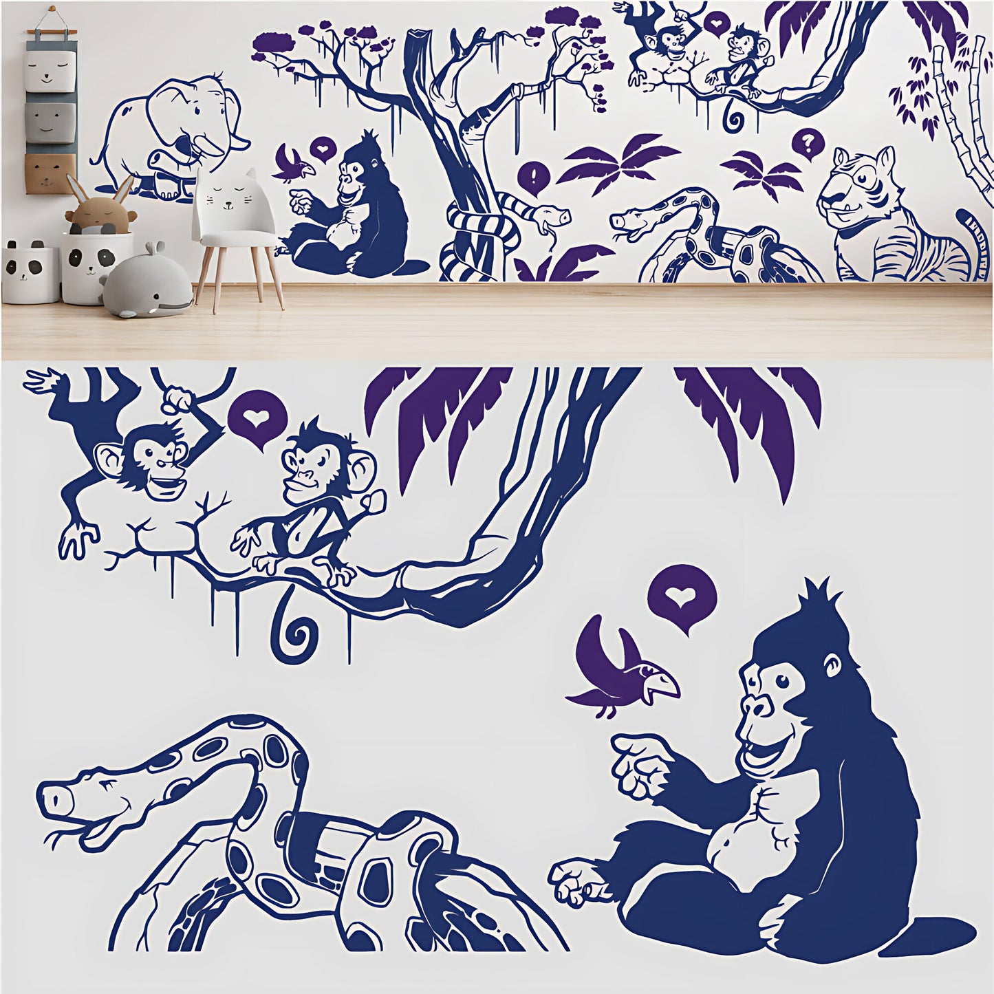 In the Jungle Complete Wall Mural - Nursery Sticker