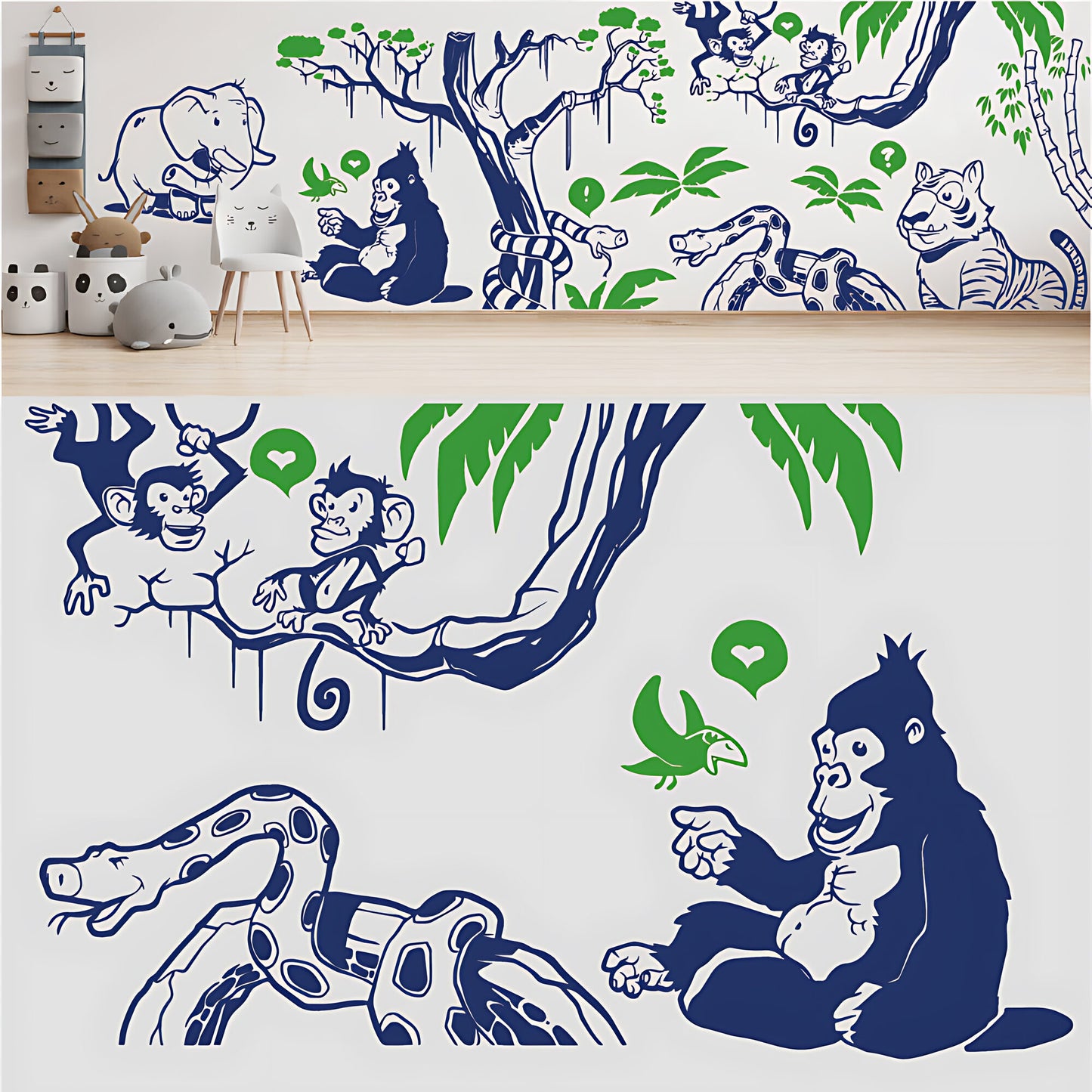 In the Jungle Complete Wall Mural - Nursery Sticker