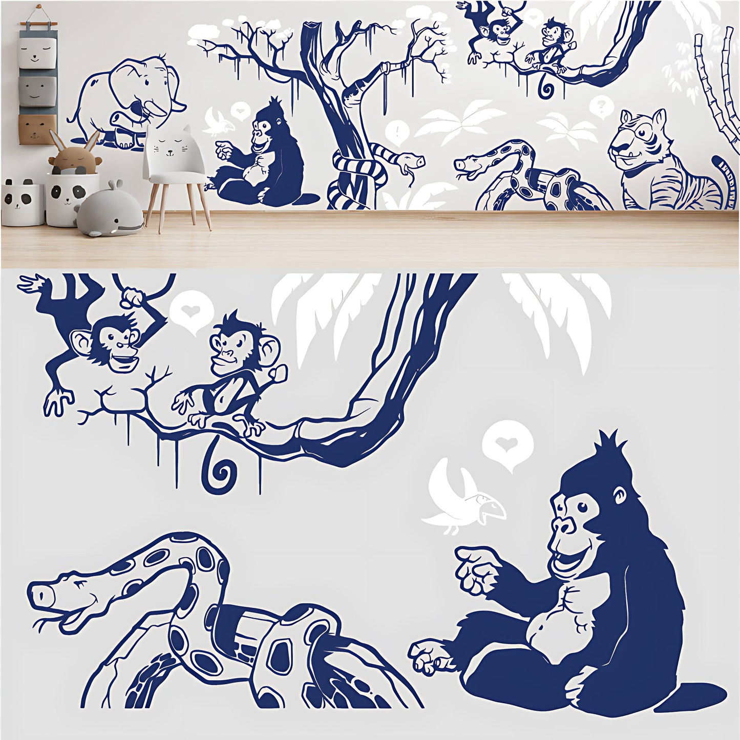 In the Jungle Complete Wall Mural - Nursery Sticker