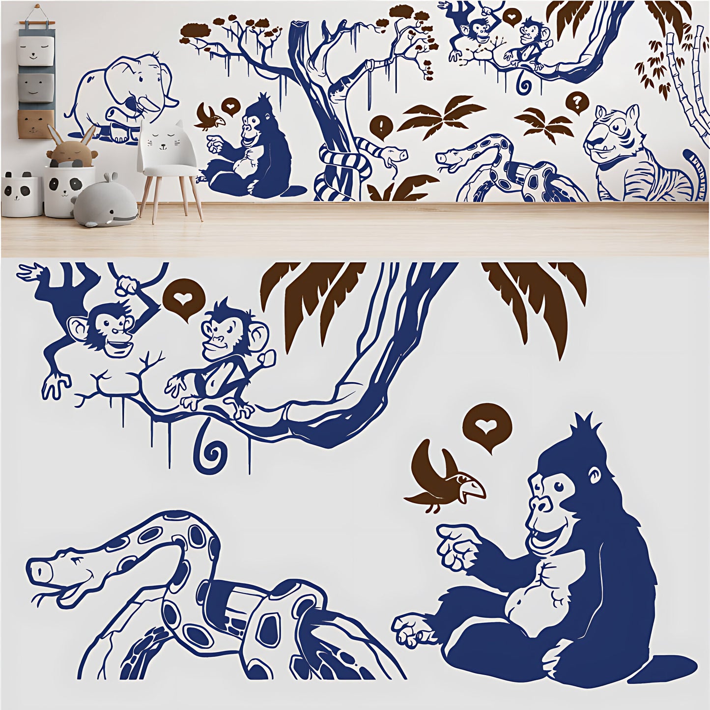 In the Jungle Complete Wall Mural - Nursery Sticker