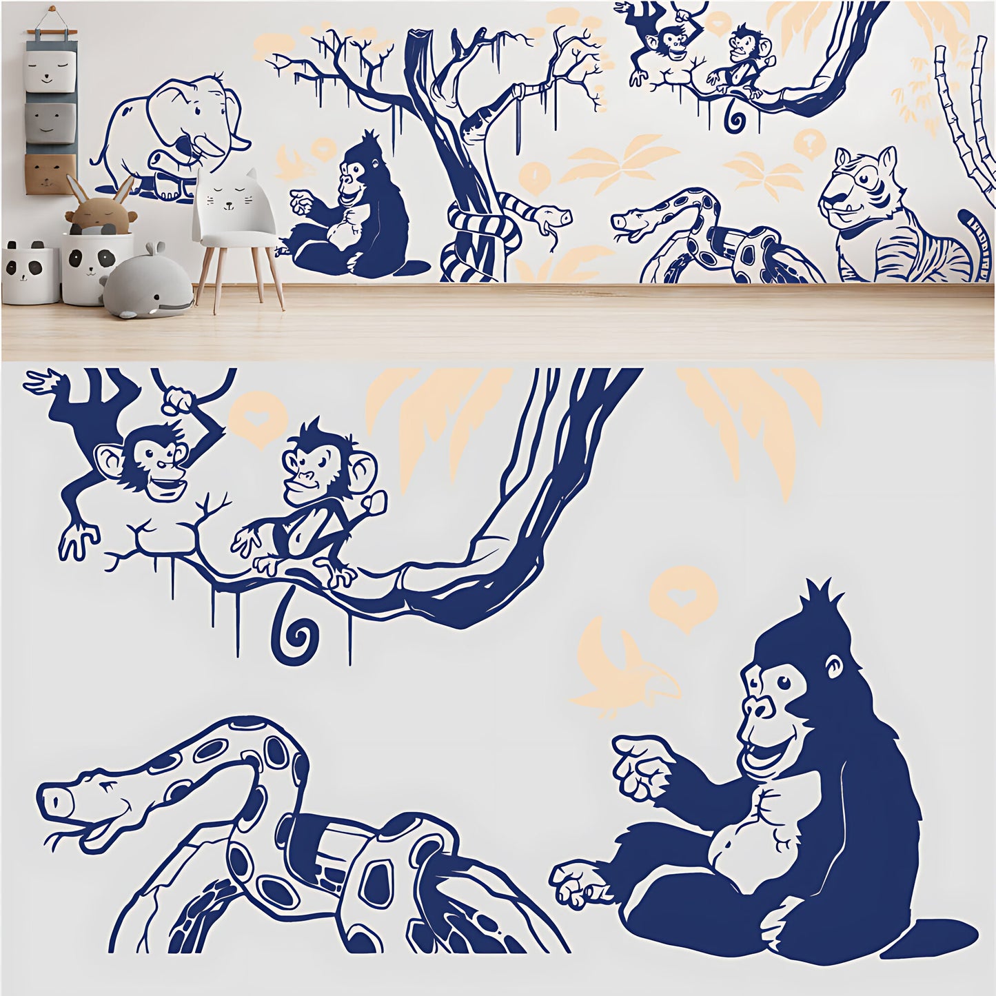 In the Jungle Complete Wall Mural - Nursery Sticker
