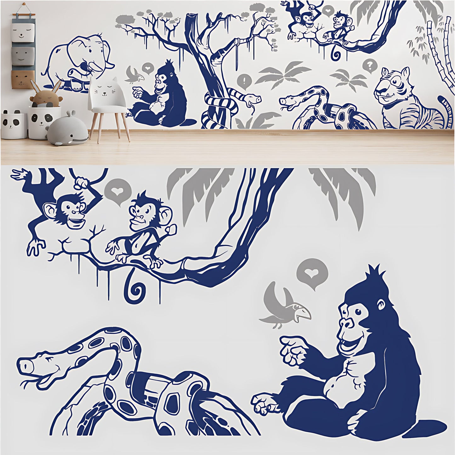 In the Jungle Complete Wall Mural - Nursery Sticker