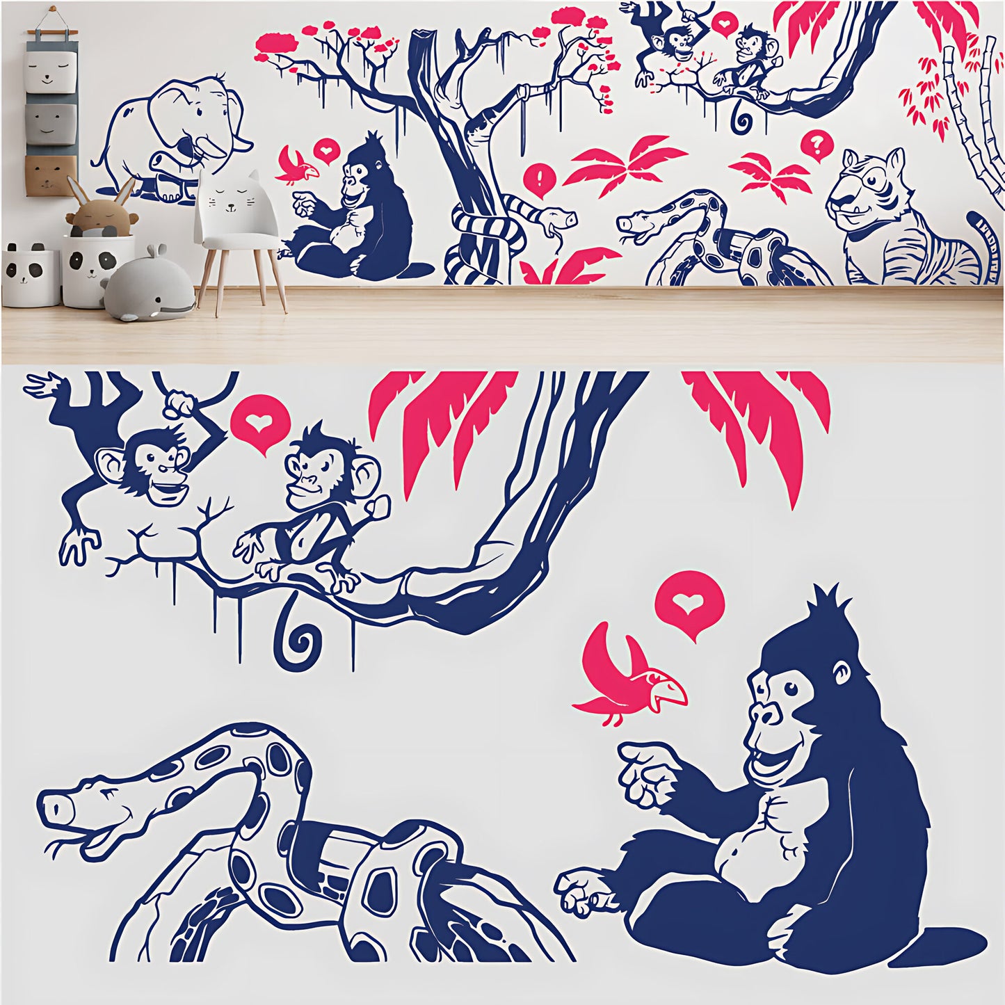 In the Jungle Complete Wall Mural - Nursery Sticker