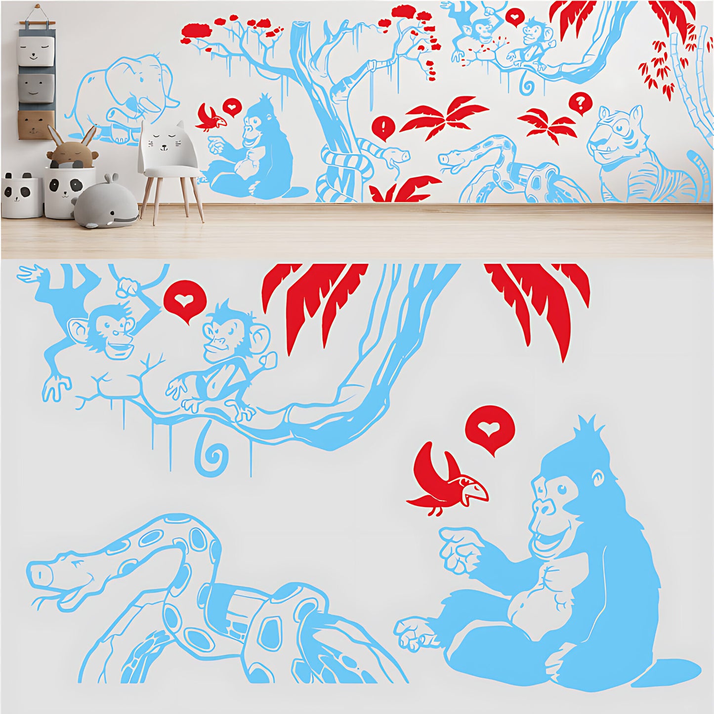 In the Jungle Complete Wall Mural - Nursery Sticker