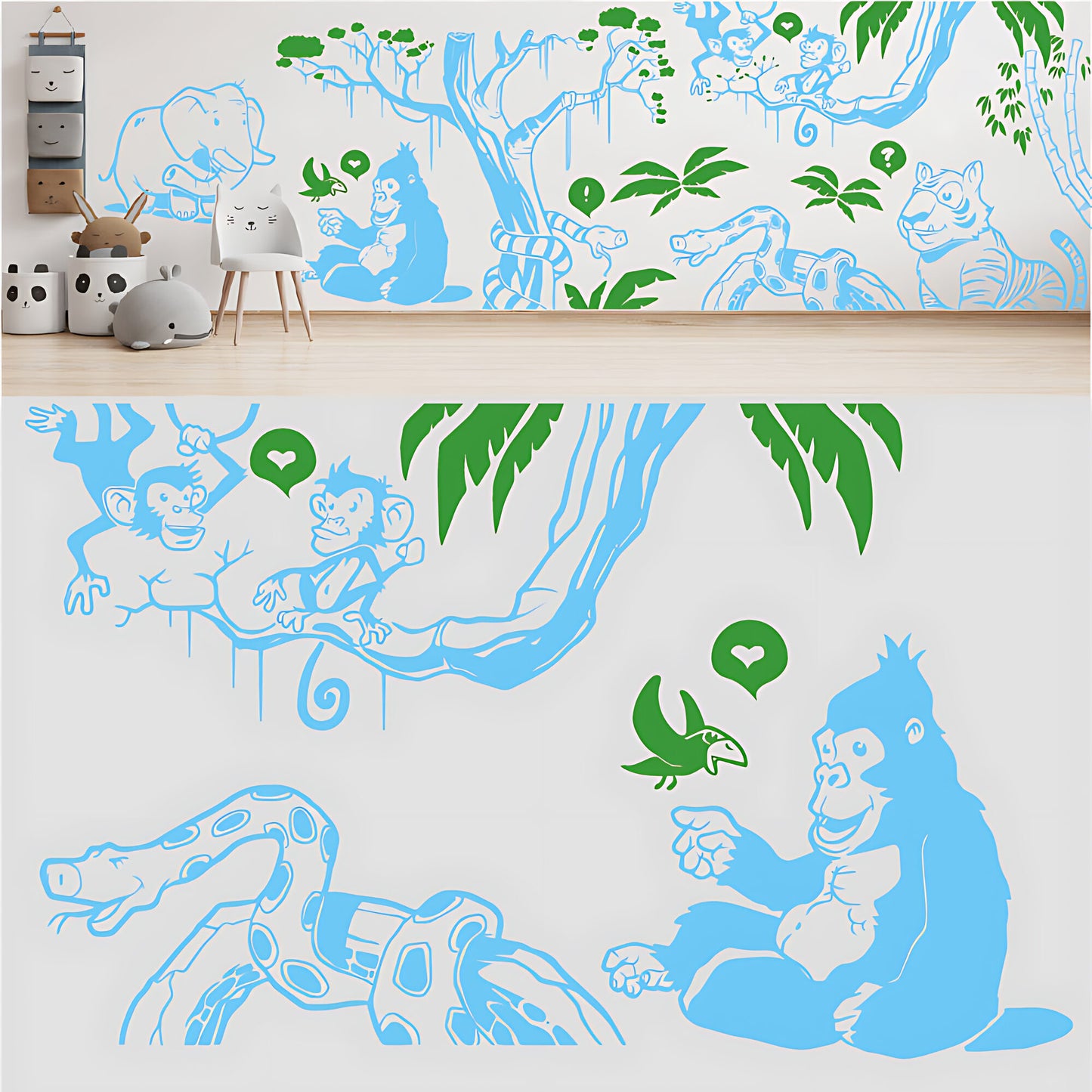 In the Jungle Complete Wall Mural - Nursery Sticker