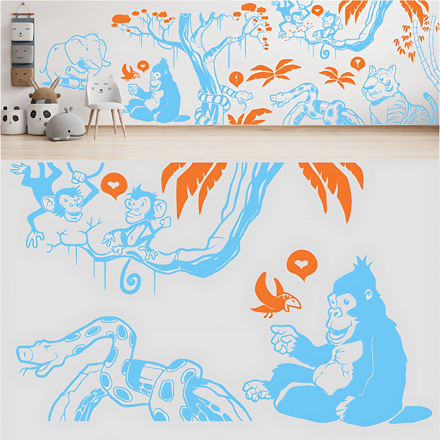 In the Jungle Complete Wall Mural - Nursery Sticker