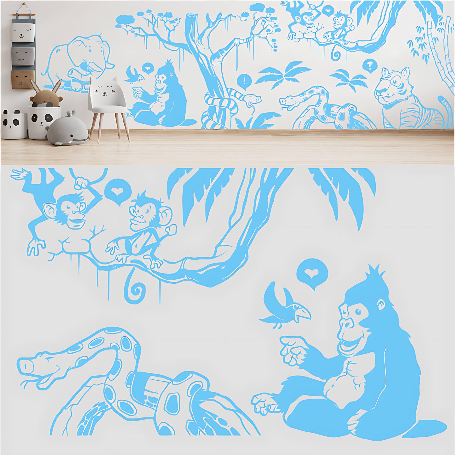 In the Jungle Complete Wall Mural - Nursery Sticker