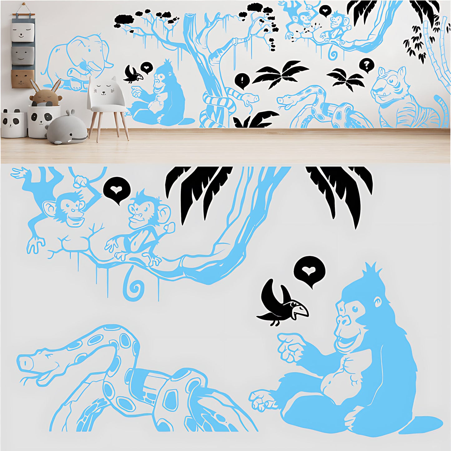 In the Jungle Complete Wall Mural - Nursery Sticker