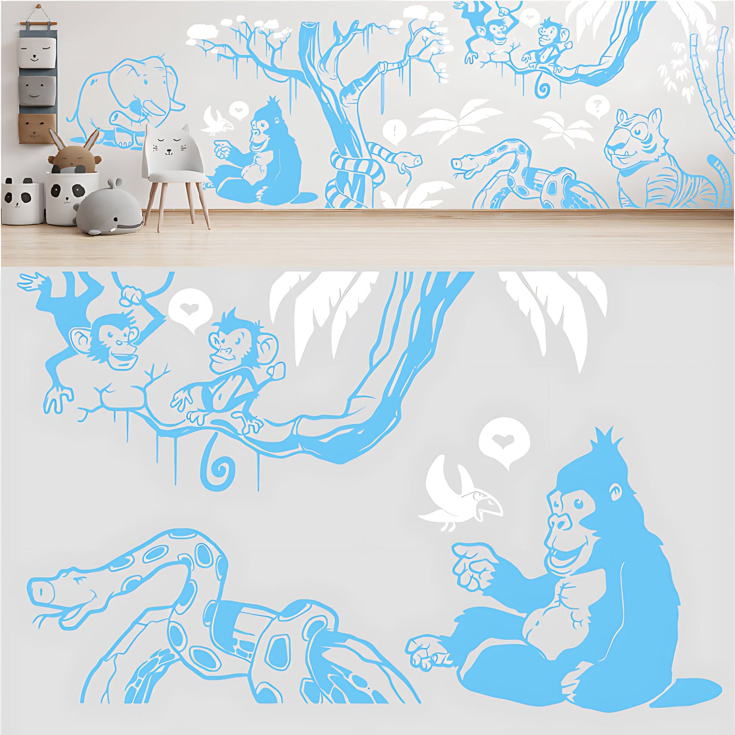 In the Jungle Complete Wall Mural - Nursery Sticker