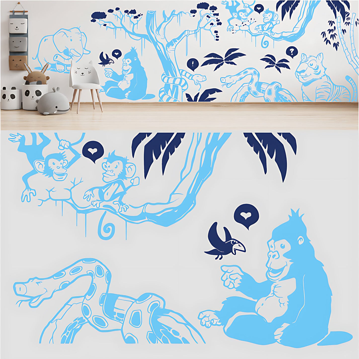 In the Jungle Complete Wall Mural - Nursery Sticker