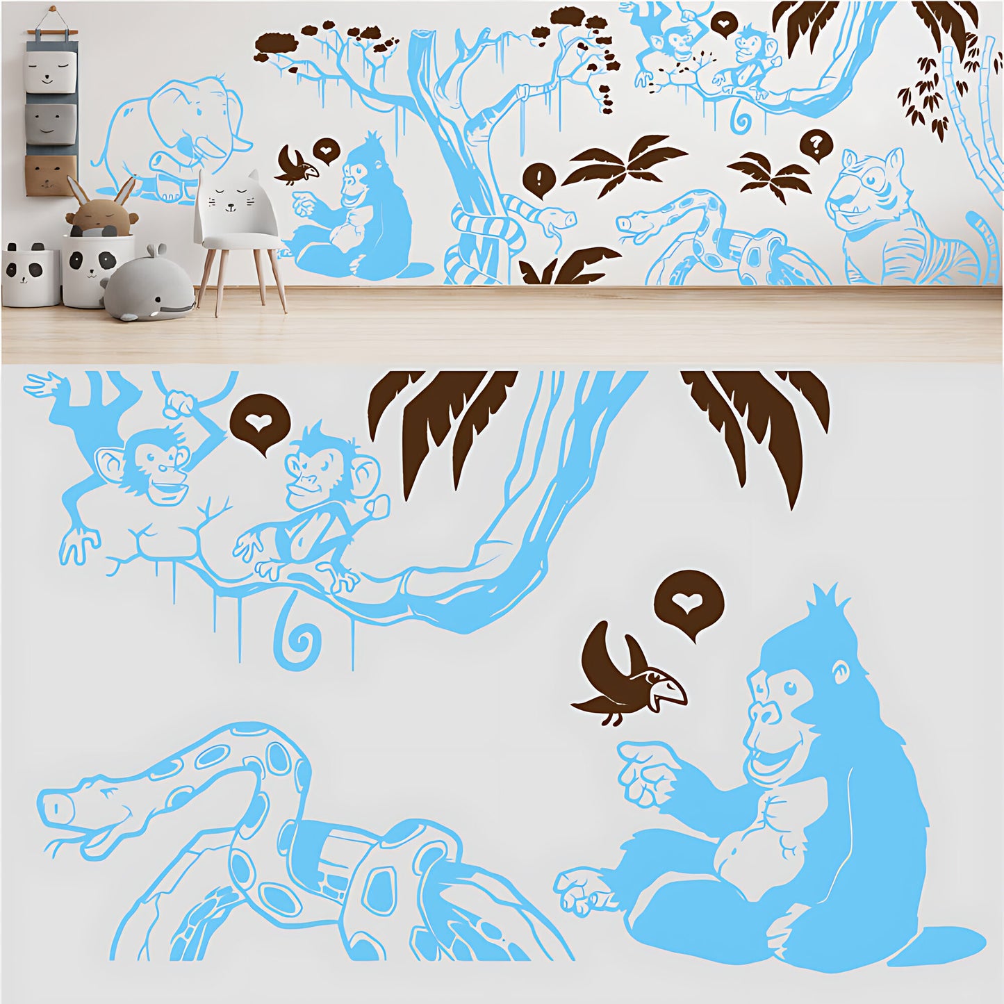 In the Jungle Complete Wall Mural - Nursery Sticker