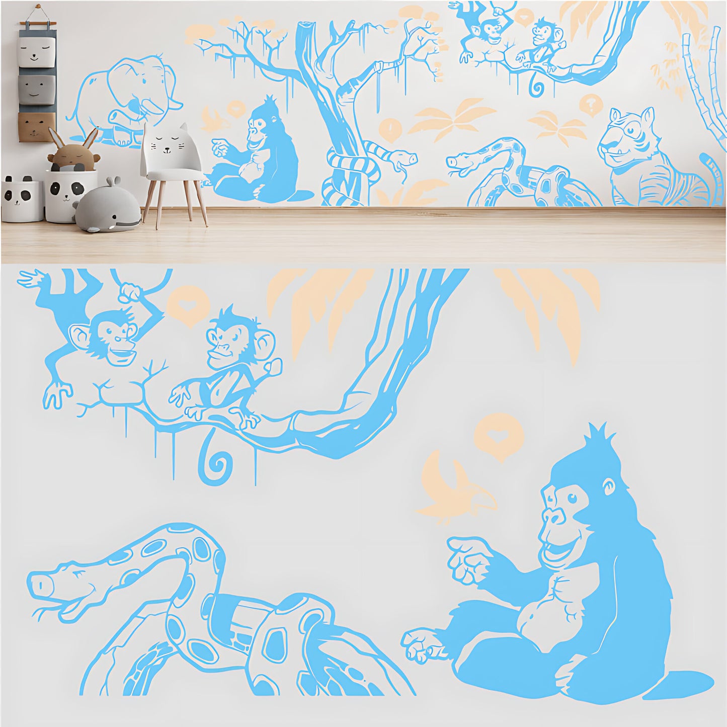 In the Jungle Complete Wall Mural - Nursery Sticker
