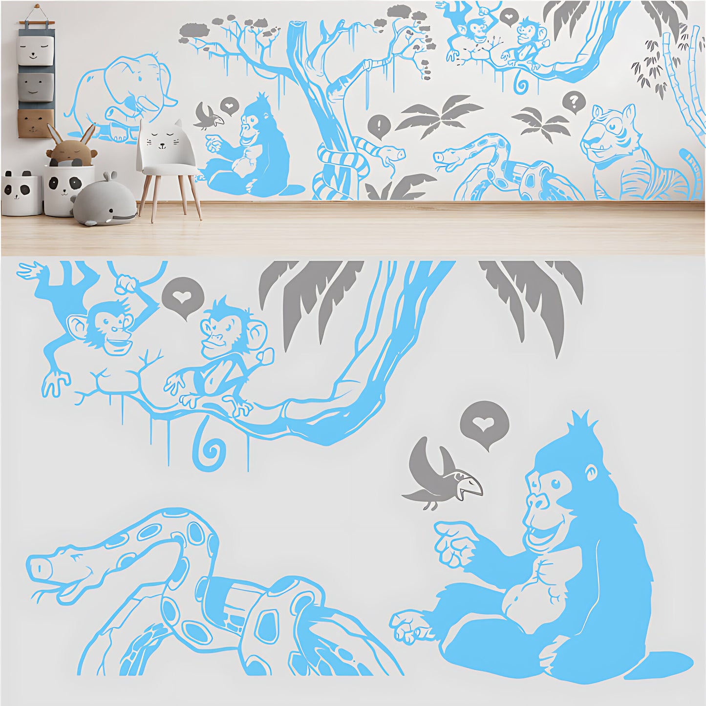 In the Jungle Complete Wall Mural - Nursery Sticker