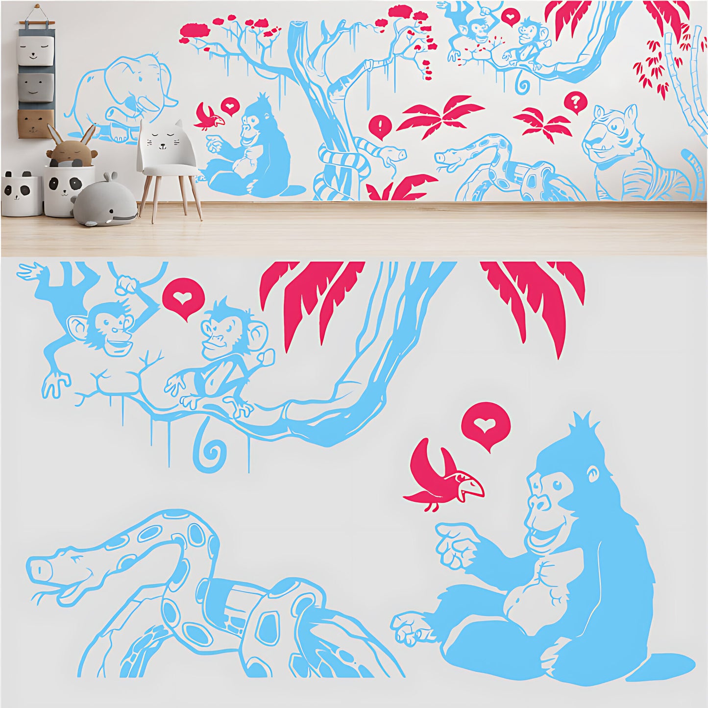 In the Jungle Complete Wall Mural - Nursery Sticker