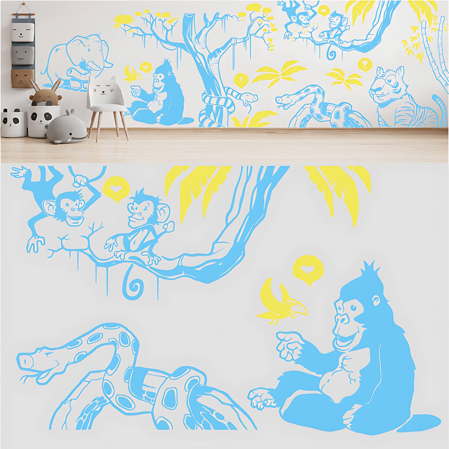 In the Jungle Complete Wall Mural - Nursery Sticker