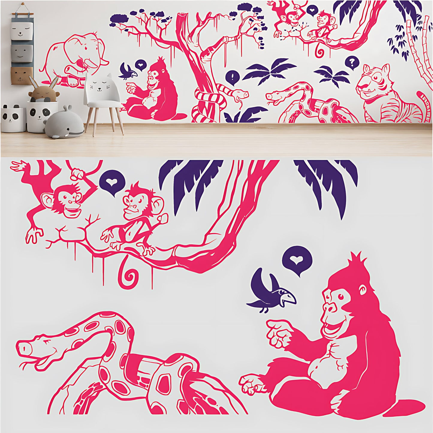 In the Jungle Complete Wall Mural - Nursery Sticker