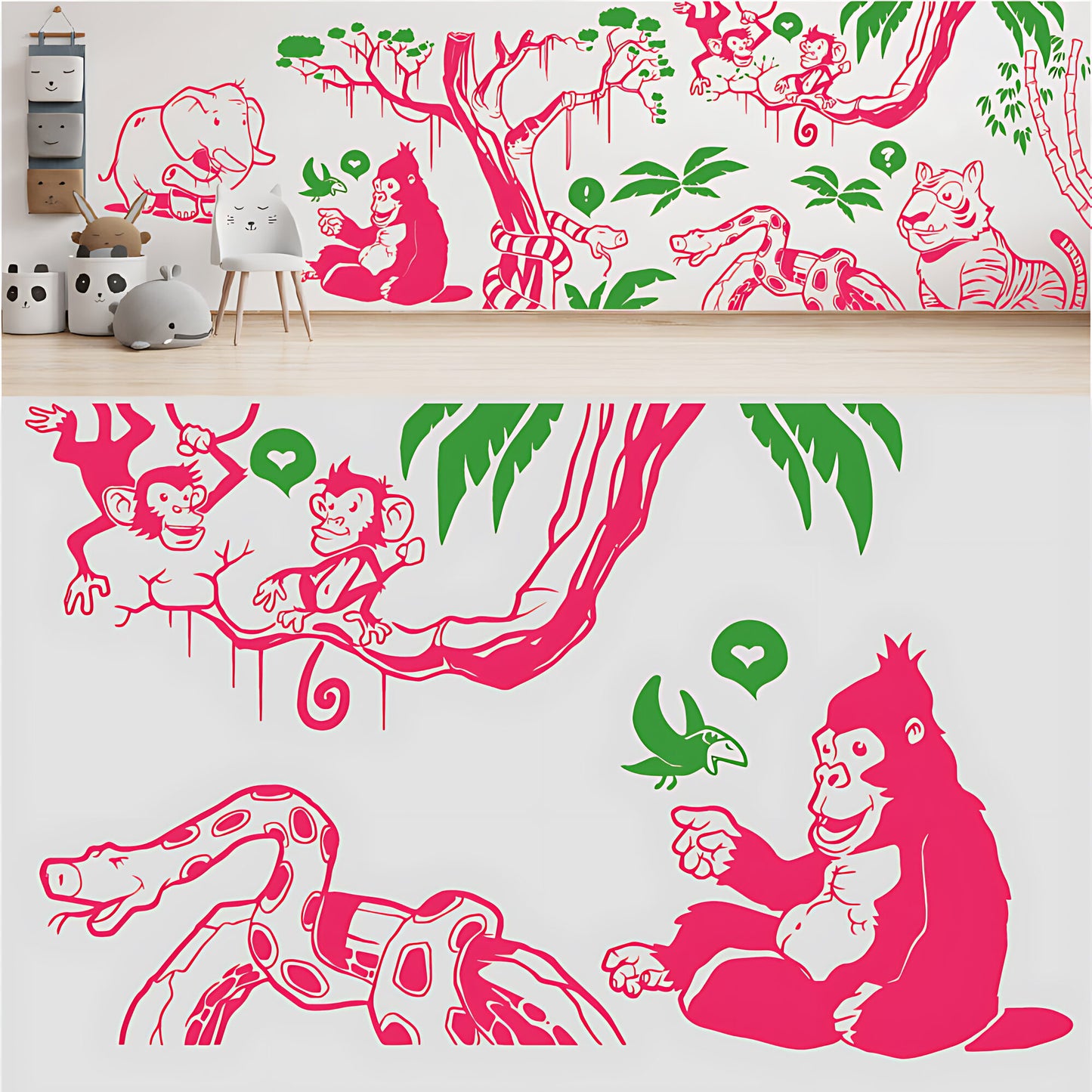 In the Jungle Complete Wall Mural - Nursery Sticker