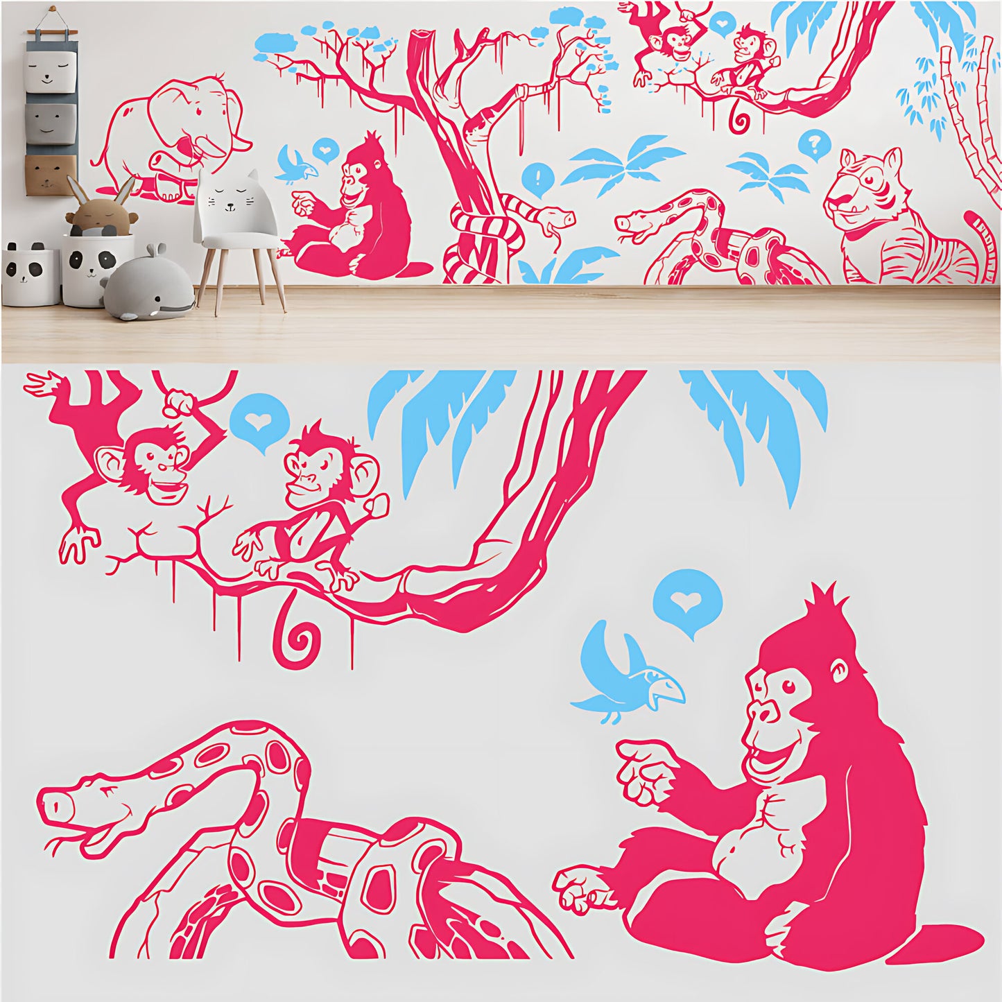 In the Jungle Complete Wall Mural - Nursery Sticker