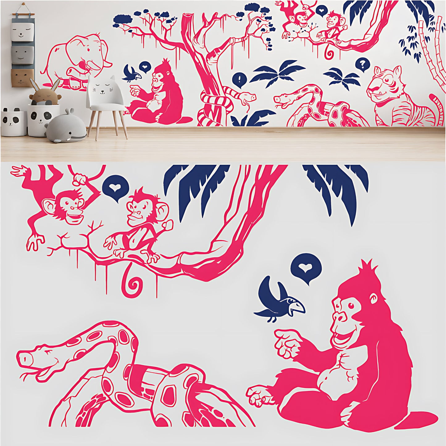 In the Jungle Complete Wall Mural - Nursery Sticker