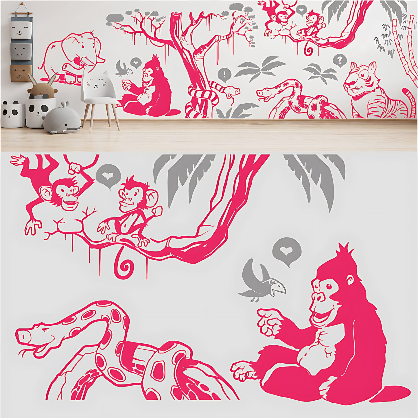 In the Jungle Complete Wall Mural - Nursery Sticker