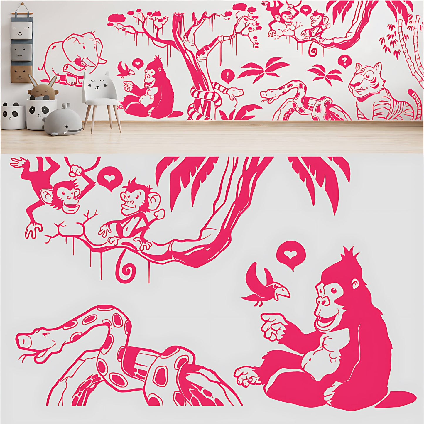 In the Jungle Complete Wall Mural - Nursery Sticker