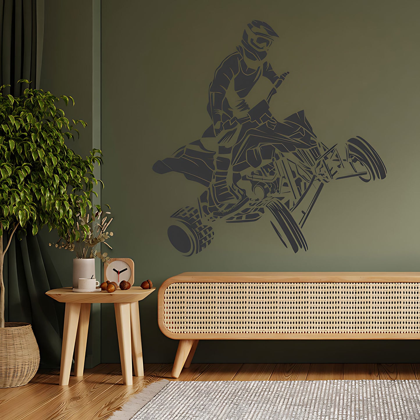 Quad Bike Wall Sticker - Dirt Motorbike Decal for Boys' Bedroom Decor