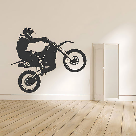 Motocross Dirt Motorbike Wall Decal for Boys' Bedroom Decor