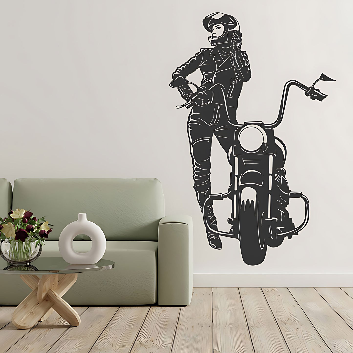 Female Motocross Wall Sticker - Girls Bedroom Decal