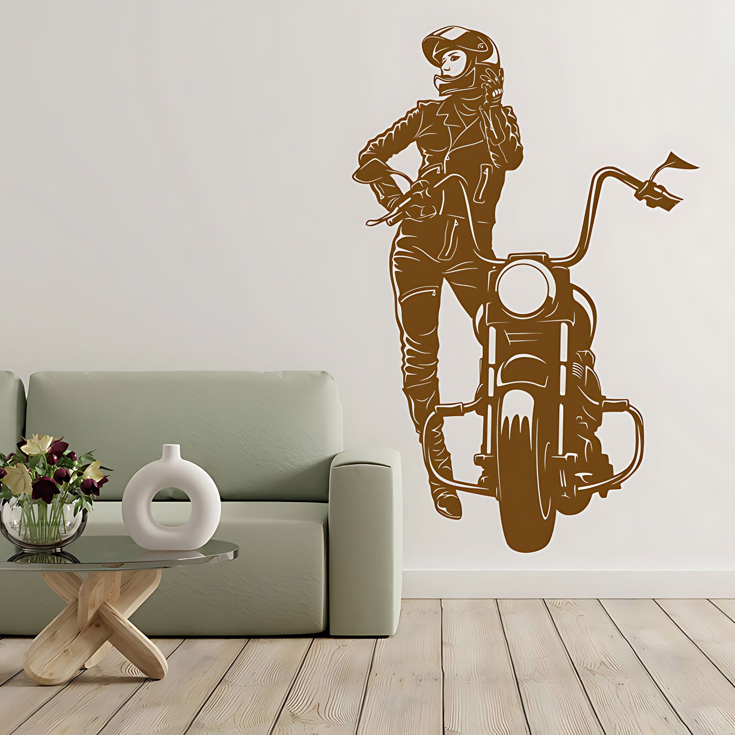 Female Motocross Wall Sticker - Girls Bedroom Decal
