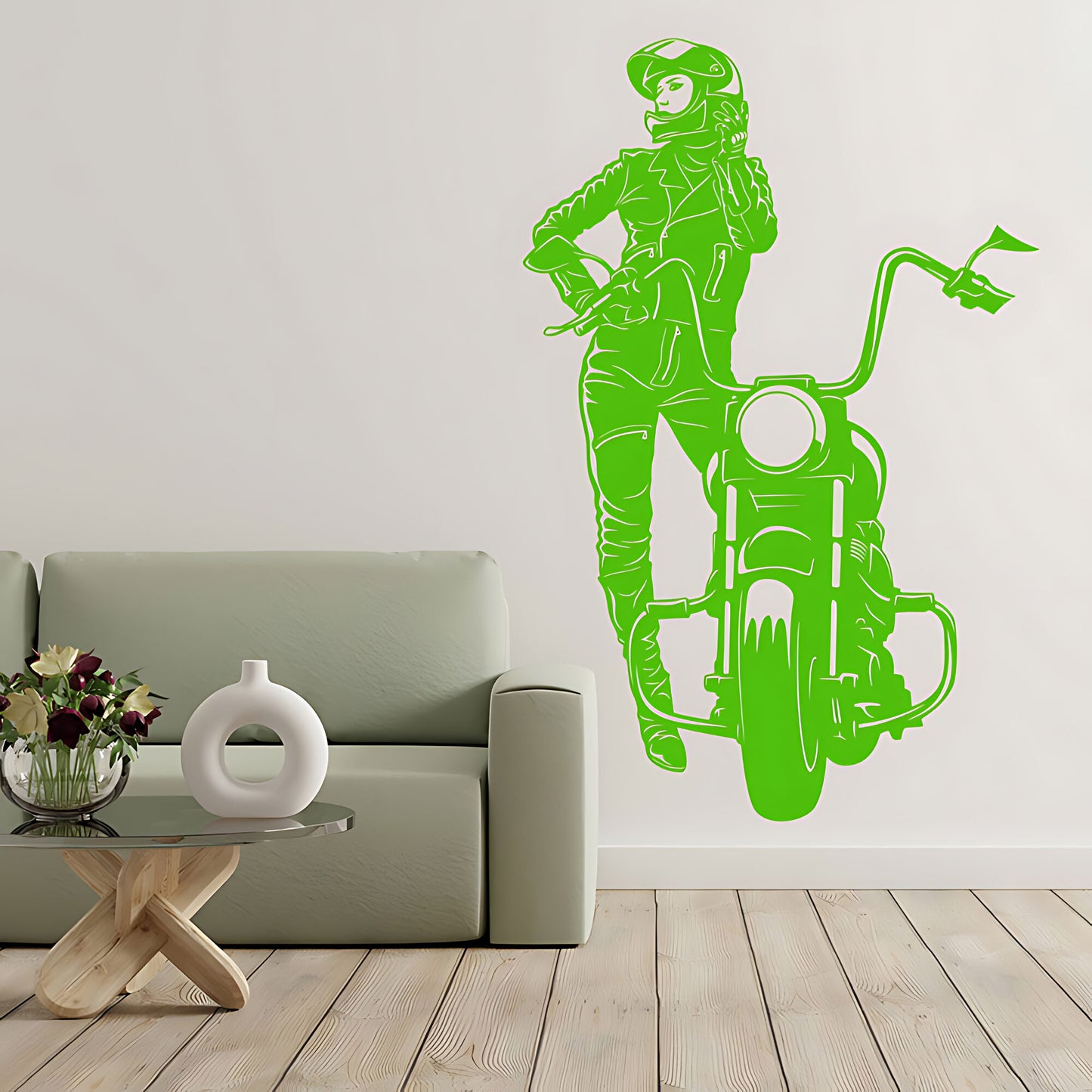 Female Motocross Wall Sticker - Girls Bedroom Decal