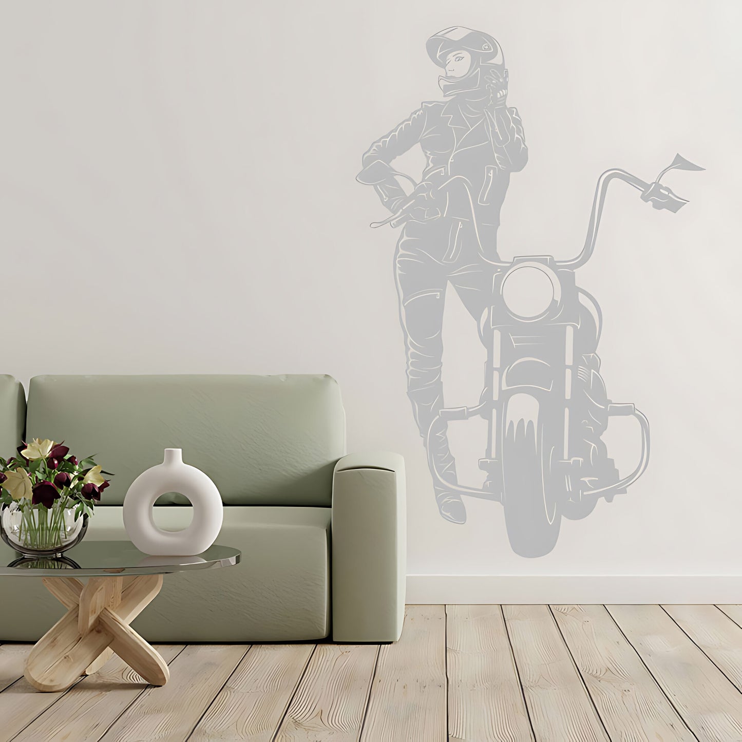 Female Motocross Wall Sticker - Girls Bedroom Decal