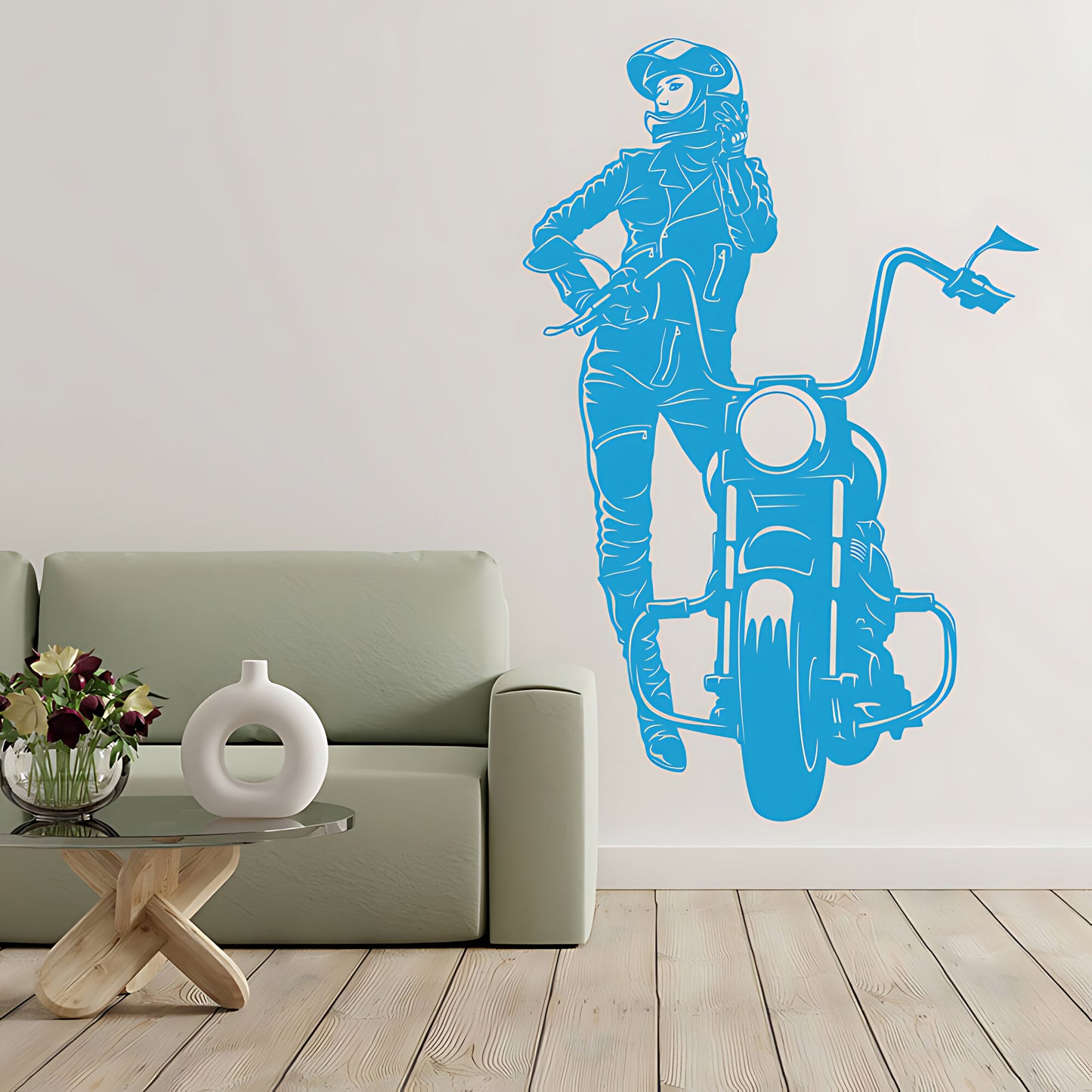 Female Motocross Wall Sticker - Girls Bedroom Decal