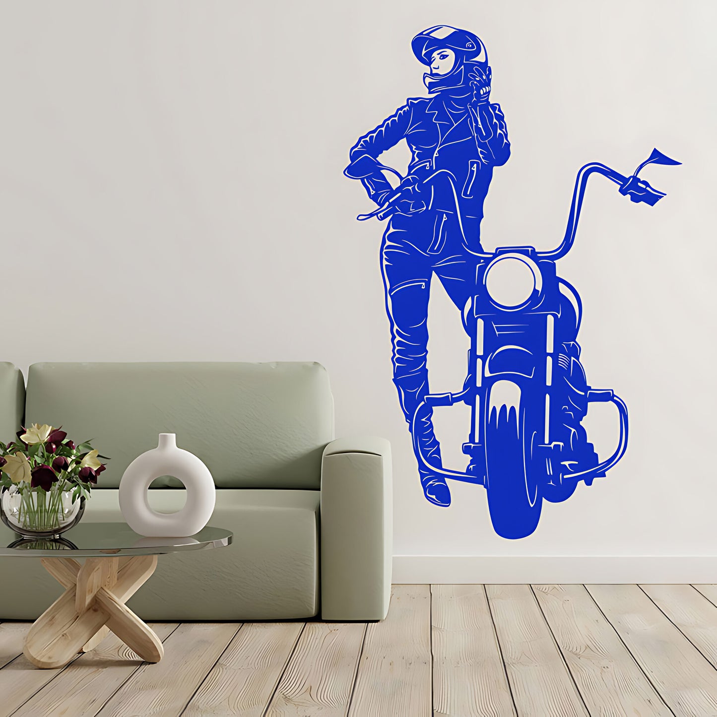 Female Motocross Wall Sticker - Girls Bedroom Decal
