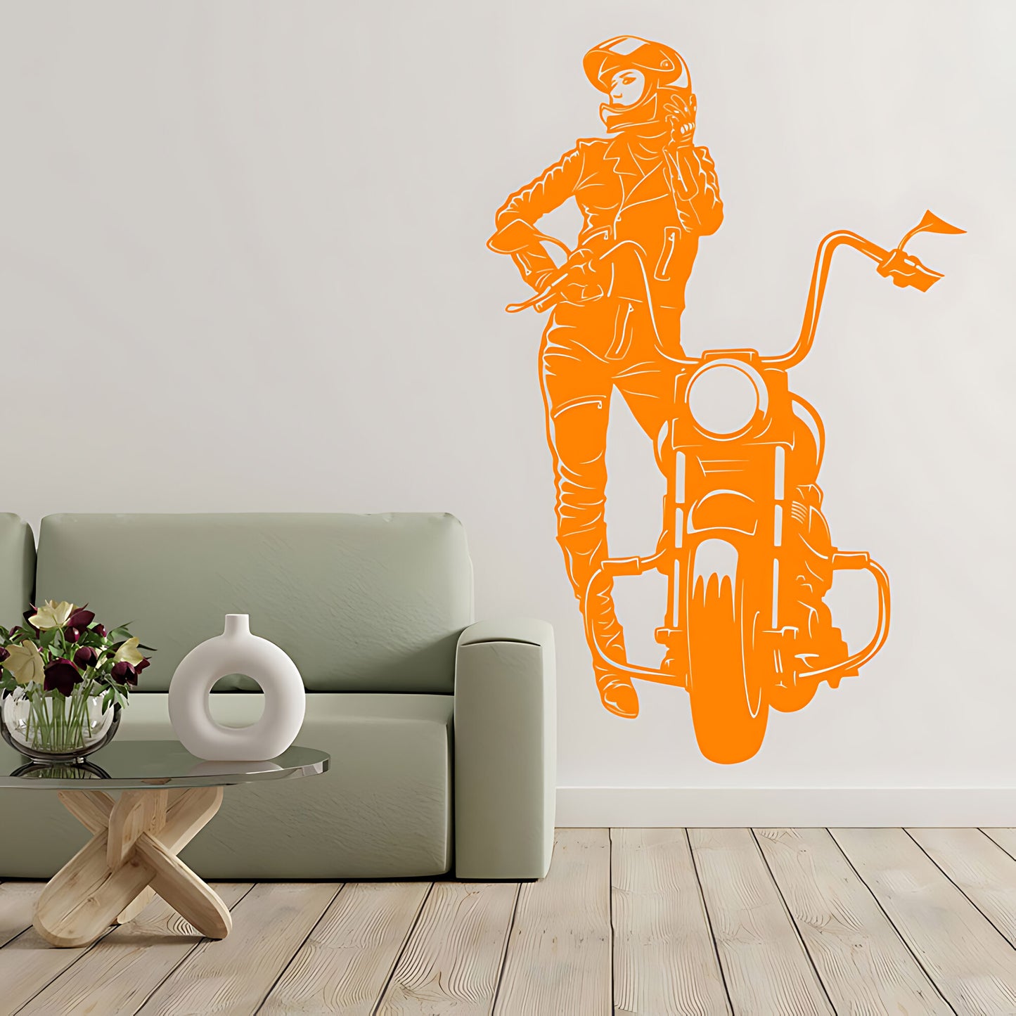 Female Motocross Wall Sticker - Girls Bedroom Decal