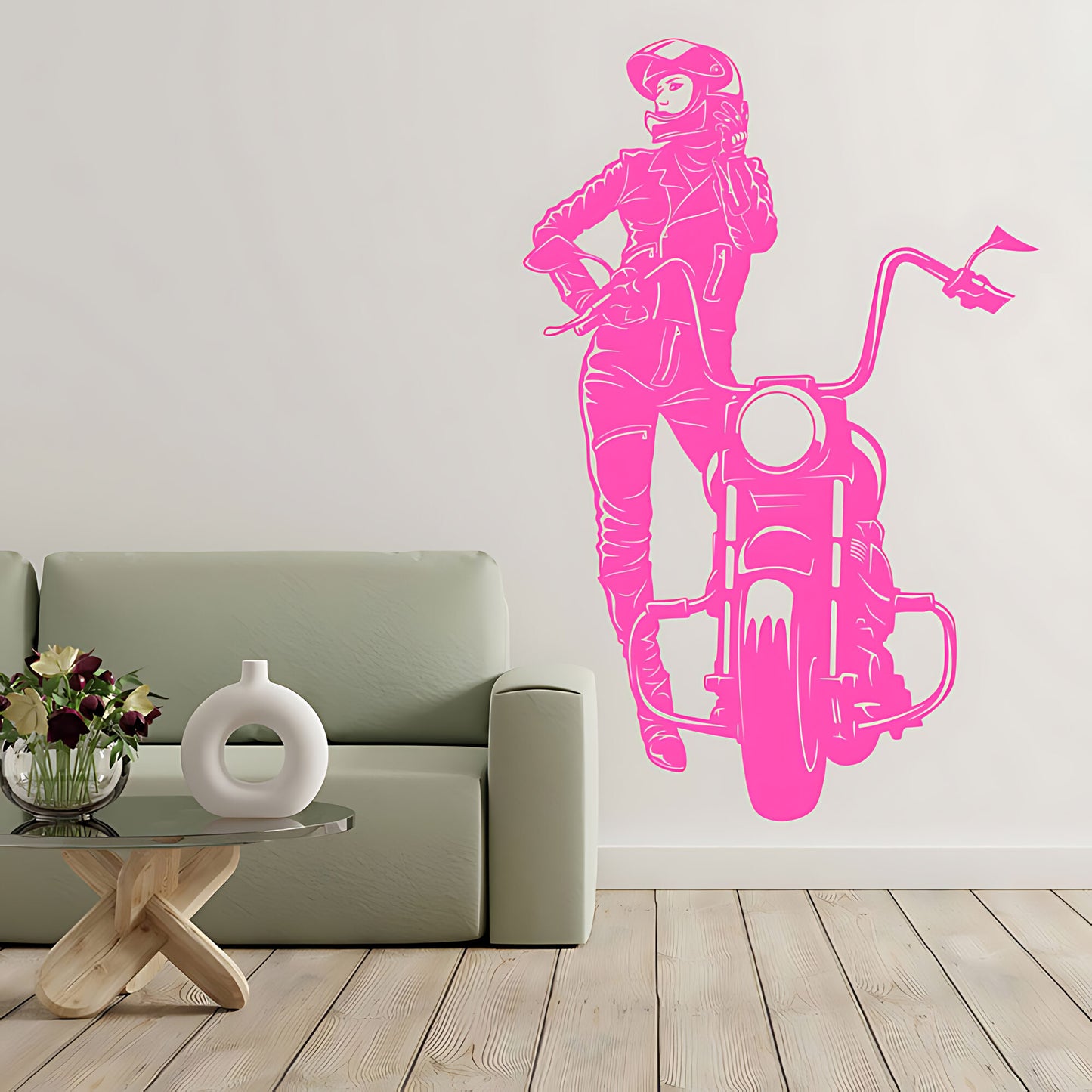 Female Motocross Wall Sticker - Girls Bedroom Decal