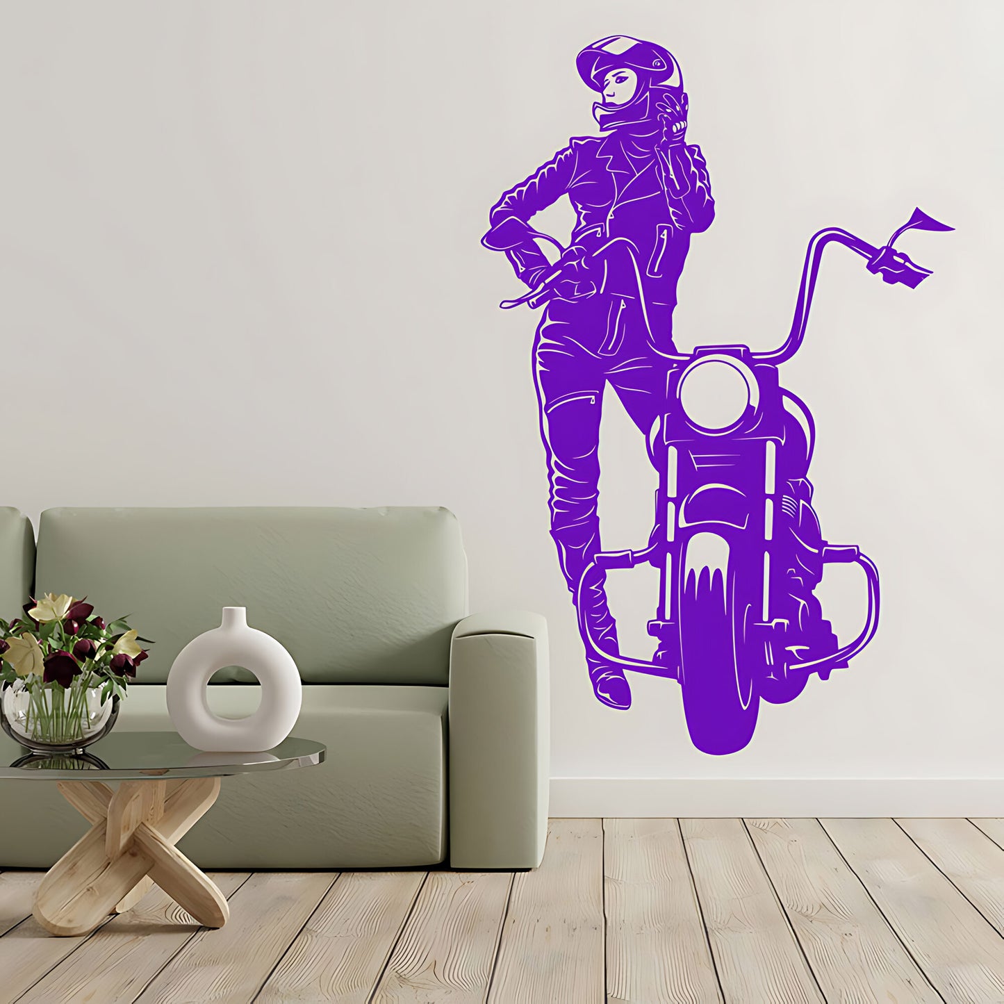 Female Motocross Wall Sticker - Girls Bedroom Decal