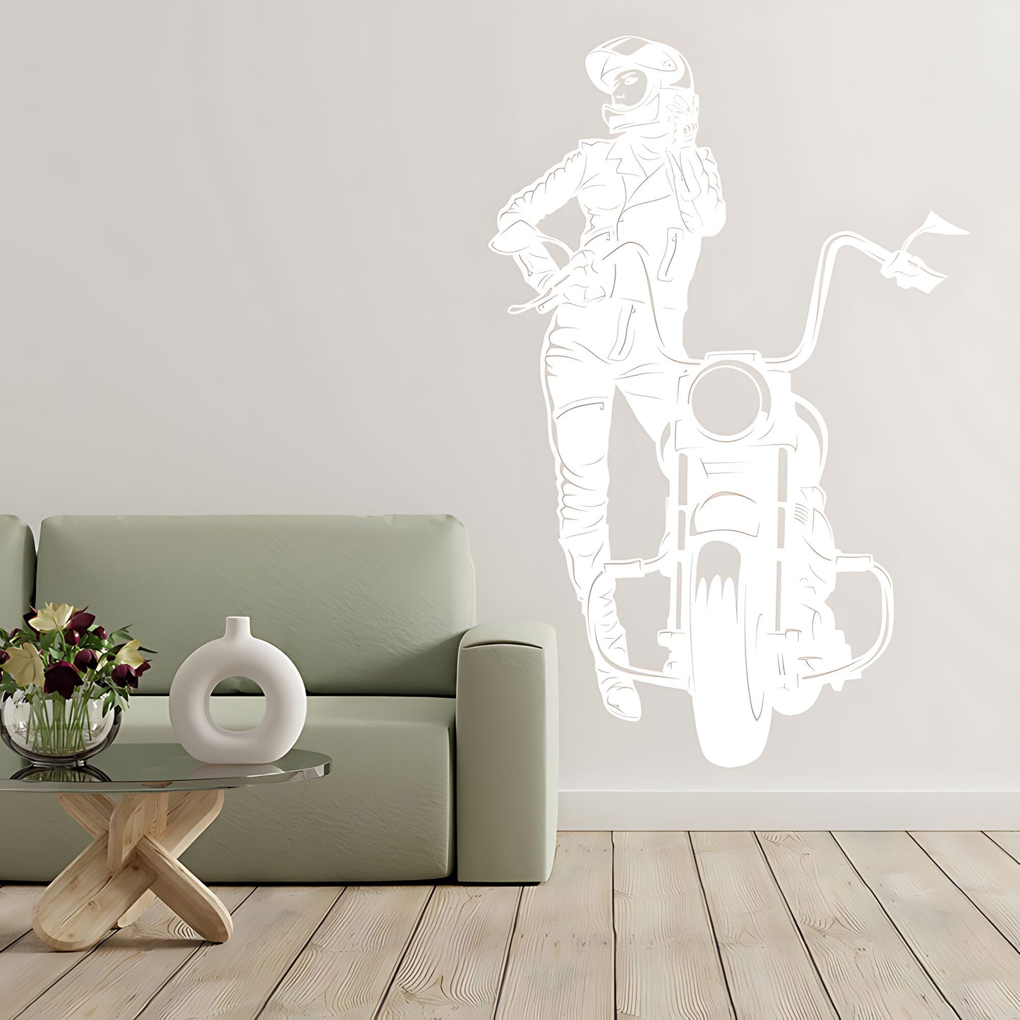 Female Motocross Wall Sticker - Girls Bedroom Decal