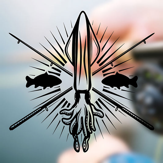 Squid Fishing Club Wall Sticker - Angling Vinyl Decal