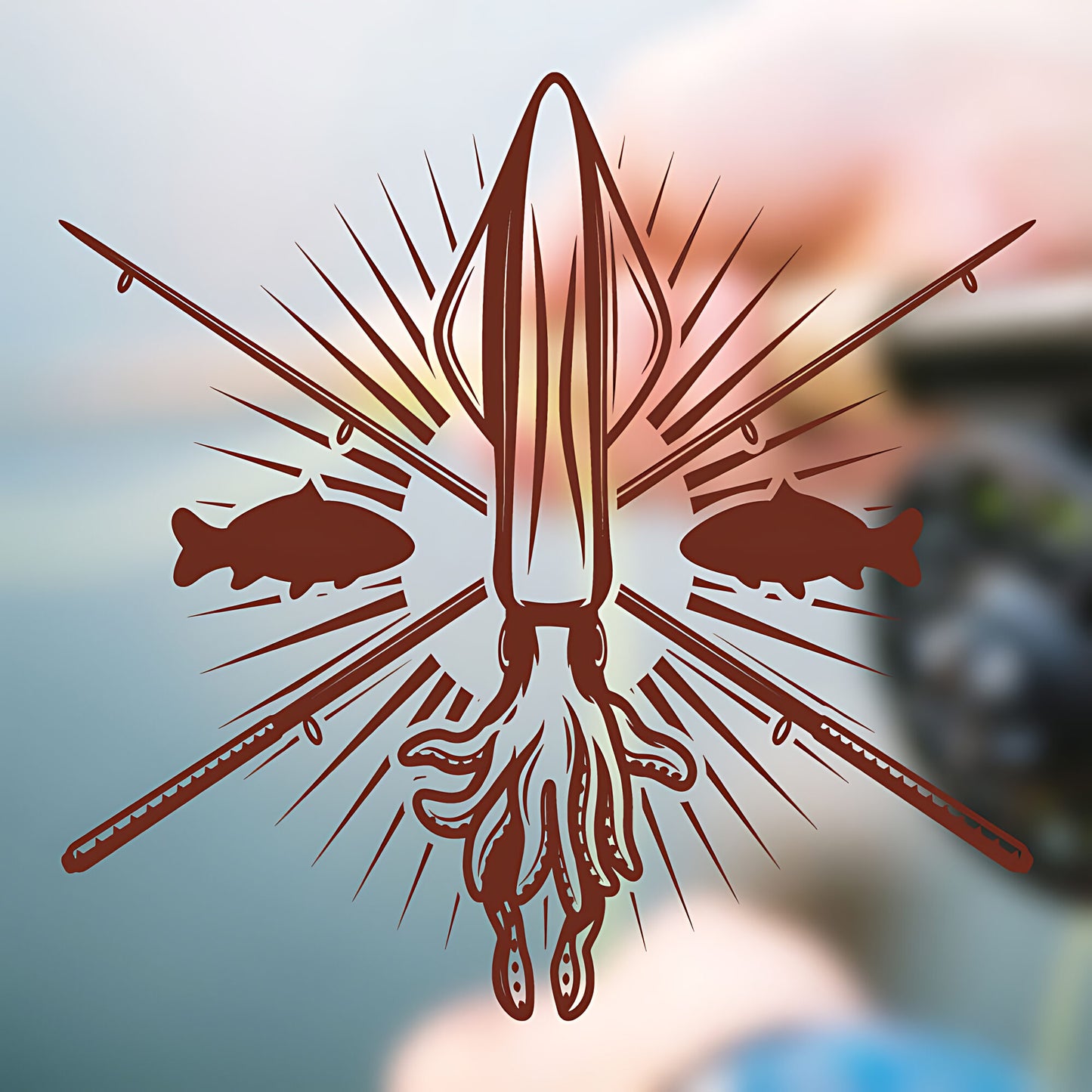 Squid Fishing Club Wall Sticker - Angling Vinyl Decal
