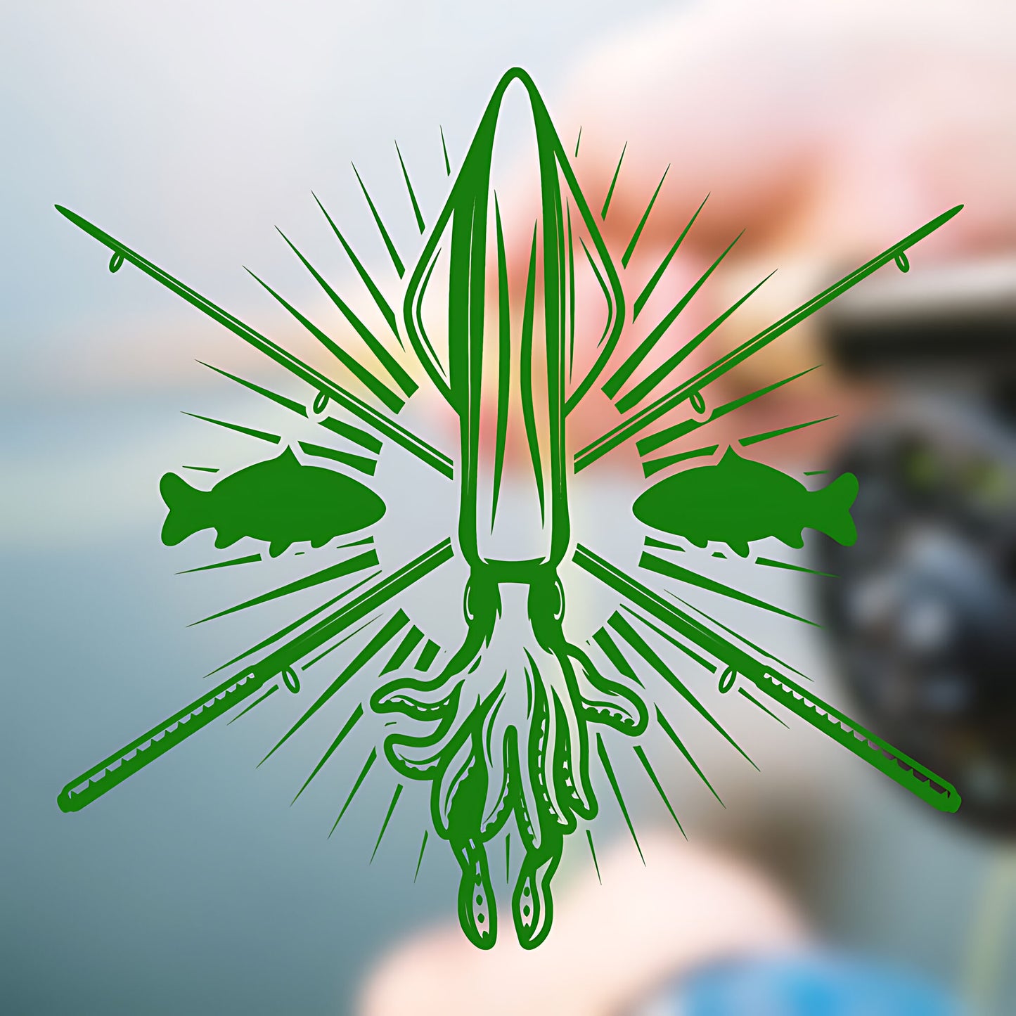 Squid Fishing Club Wall Sticker - Angling Vinyl Decal