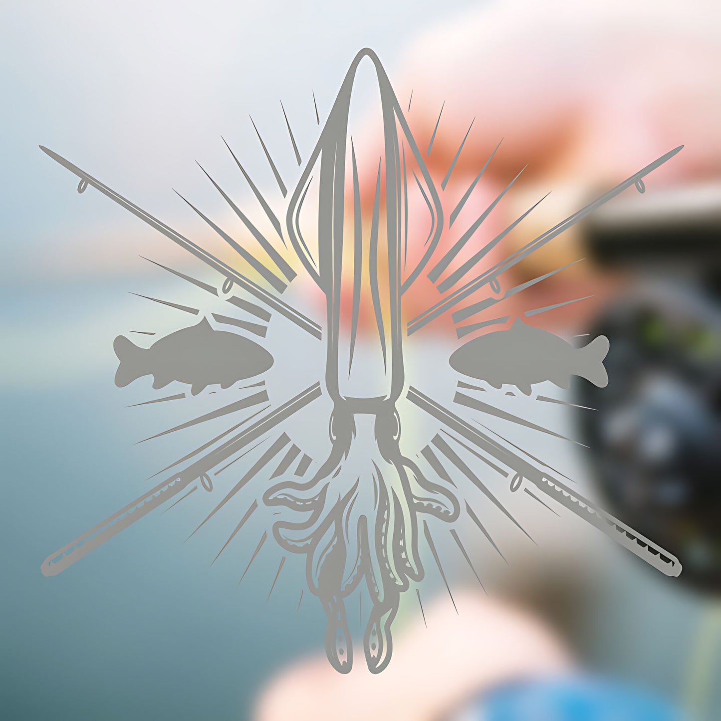 Squid Fishing Club Wall Sticker - Angling Vinyl Decal