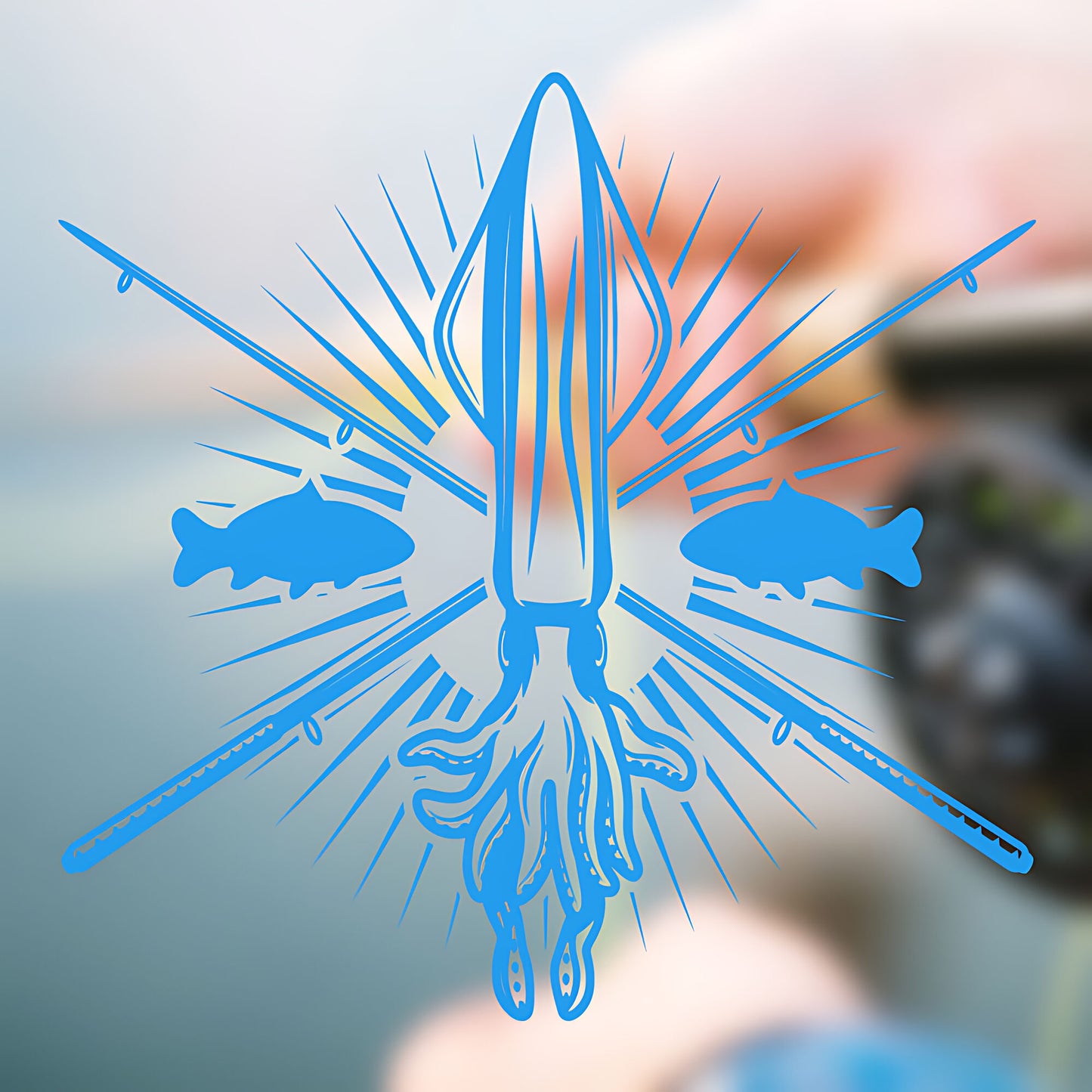 Squid Fishing Club Wall Sticker - Angling Vinyl Decal