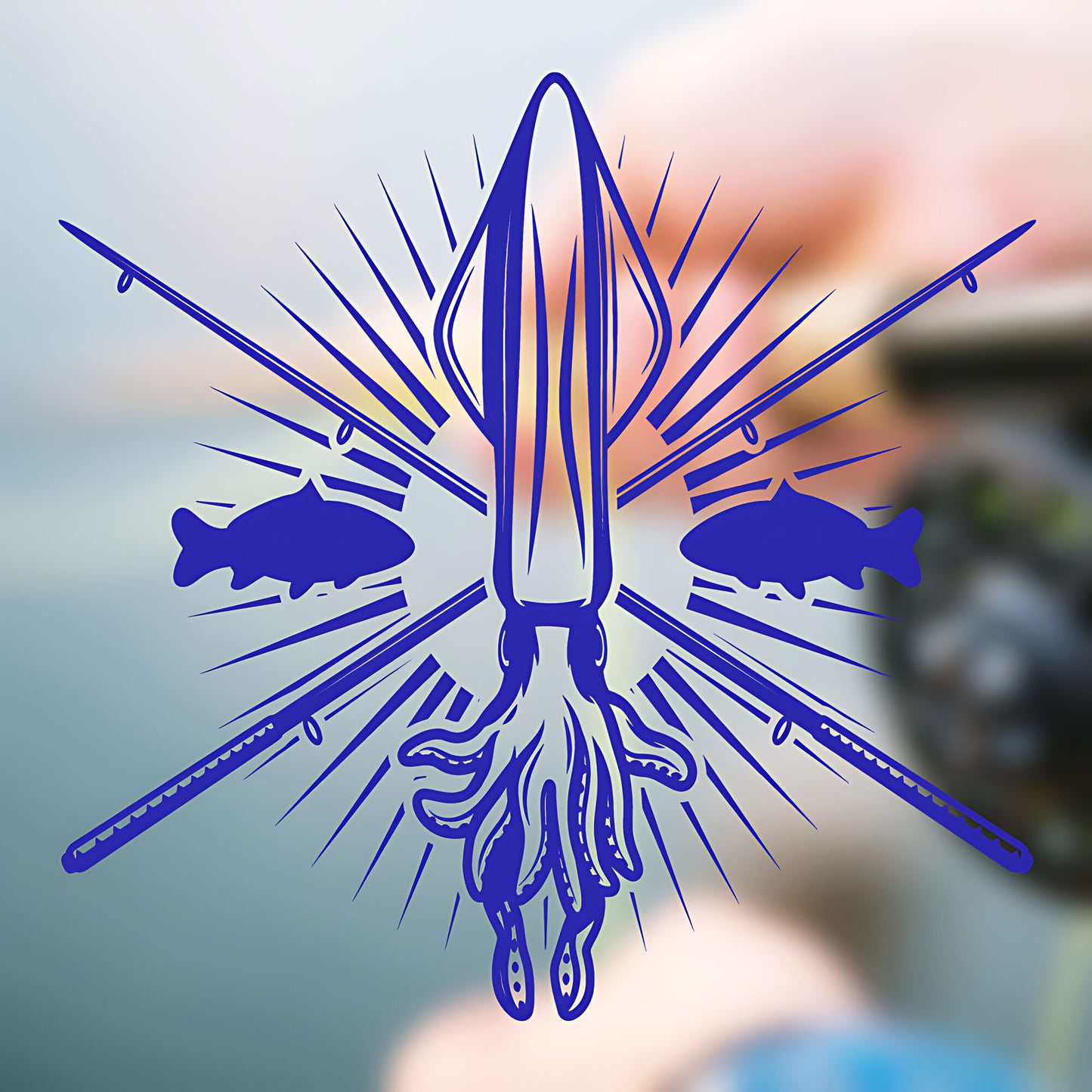 Squid Fishing Club Wall Sticker - Angling Vinyl Decal