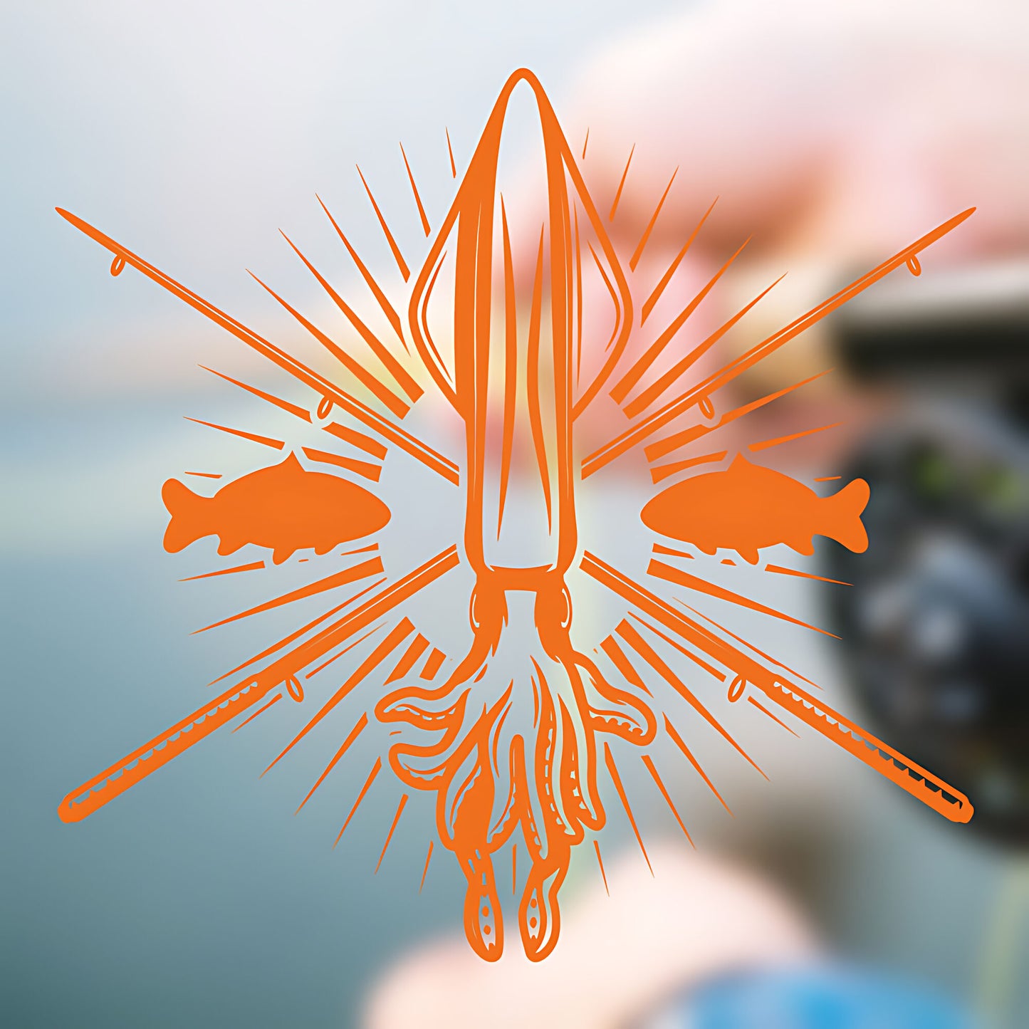 Squid Fishing Club Wall Sticker - Angling Vinyl Decal