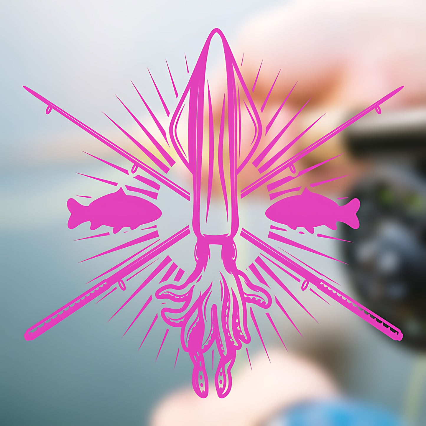 Squid Fishing Club Wall Sticker - Angling Vinyl Decal