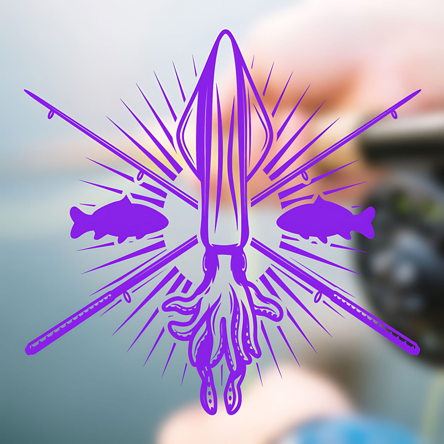 Squid Fishing Club Wall Sticker - Angling Vinyl Decal